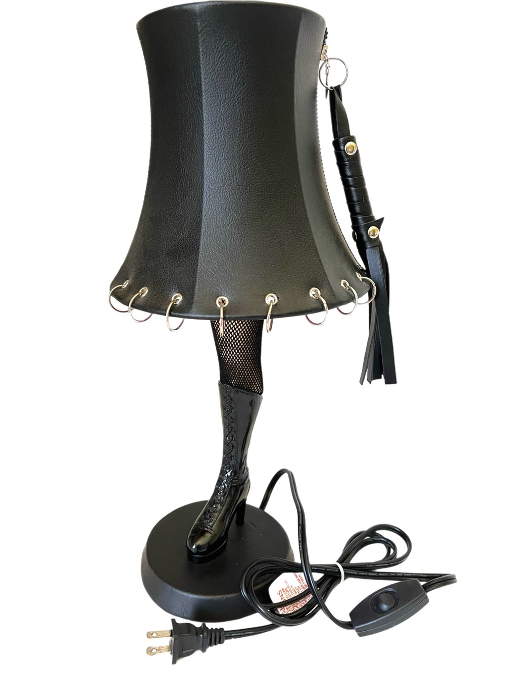 Leg in Fishnets & Boot Table Lamps With Fetish Lampshade